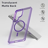 abordables Coques Samsung-téléphone Coque Pour Samsung Galaxy S25 S24 Ultra Plus S23 S22 Ultra A56 A36 A16 A55 5G A35 5G A15 Coque Arrière Supporte la Charge Sans Fil Antichoc Dégradé de couleur TPU PC