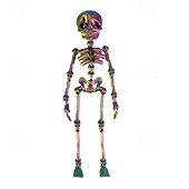 levne Party Supplies-3D tištěné kostrové lidské klouby pohyblivé dětské halloweenské hračky kreativní samolepky na ledničku