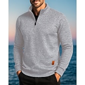 economico Cime-Per uomo cima dell&#039;escursionismo Maglione con cerniera a un quarto Manica Lunga Collo alla coreana Maglietta Top Esterno Leggero Elastico Traspirante Inverno Zip a un quarto Poliestere Grigio scuro