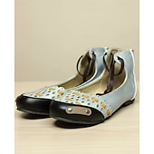 abordables Sandalias planas de mujer-Zapatos planos vintage con cordones para mujer: bailarinas casuales de gamuza hueca retro para uso diario