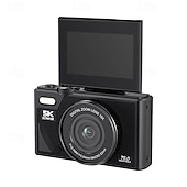 baratos Câmaras, Fotografia &amp; Vídeo-Câmera digital sem espelho com tela flip hd 5k e conectividade móvel wifi, tela ips de 3 polegadas adequada para estudantes de fotografia e videografia.