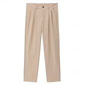 preiswerte Schlank-Herren Hose Anzughose Freizeithose Faltenhose Fronttasche Gerader Schnitt Mehrfachpackung Einfach Komfort Volle Länge Hochzeit Geschäft Lässig Mode Klassisch Braun + Schwarz Marineblau+Braun