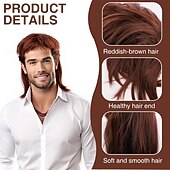 お買い得  歴史的なかつら-マレットウィッグ 80年代風コスチューム ファンシー 14インチ 男性用マレットウィッグ