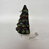 Недорогие рождественские огни в помещении-Рождественская смоляная елка, вставляющаяся в ночник, настенный светильник, светильник для кровати, светильник для кабинета, спальни, столовой, рождественский декоративный светильник с вилкой ЕС/США