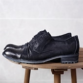 economico Scarpe Eleganti Classiche-scarpe eleganti da uomo in vera pelle, modello Oxford – scarpe formali da lavoro con lacci, stile brogue vintage, per ufficio, matrimoni ed eventi serali