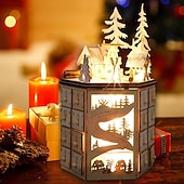 Χαμηλού Κόστους Ημερολόγιο του Α advent &amp; Δώρα Κάλτσας-Ξύλινο Χριστουγεννιάτικο Ημερολόγιο Advent Σκηνή Γέννησης Σπίτι Με Κουτιά 24 Συρταριών και Ζεστά LED Χριστουγεννιάτικη Διακόσμηση