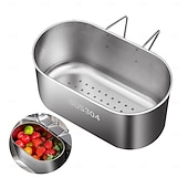 halpa Isot ja pienet matkalaukut-ruostumattomasta teräksestä valmistettu viemärisuodatin, keittiön viemärisuodatin rei'itetyllä verkolla, kestävä soikea monitoiminen astianpesukone ruokajätteen suodattamiseen ja hedelmien tai