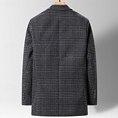 voordelige Heren Klassieke Blazers-Heren Blazerjack Dagelijks Klassiek Herfst winter Polyester Ruitjes Enkele knoopsluiting twee knopen Blazer khaki Donker Grijs Donkerblauw