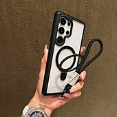 abordables Carcasas Samsung-teléfono Funda Para Samsung galaxia S25 Ultra Plus S25 Edge S24 Plus Funda Trasera con Soporte con cordón Antigolpes Retro TPU Acrílico