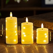 Lot de 3 bougies électroniques à LED pour Noël, Halloween, Nouvel An, Saint-Valentin, mariage, festival, fête, décoration de bureau, ornement lumineux, batterie AG13 * 3 abordables Bougies lumineuses-Lot de 3 bougies électroniques à LED pour Noël, Halloween, Nouvel An, Saint-Valentin, mariage, festival, fête, décoration de bureau, ornement lumineux, batterie AG13 * 3