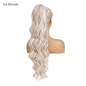 halpa Poninhännät-hiuslisäke, scrunchy don&#039;t hairstyle, tuuhea kihara, sotkuinen nuttura, vaalea blondi, g5l