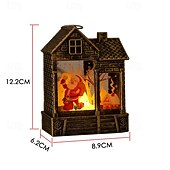 cheap Indoor Christmas Lights-1 Pc 12.2 * 8.9CM Christmas retro small house shaped LED electronic candle night light desktop Christmas style ornament light LR1130 * 3 battery