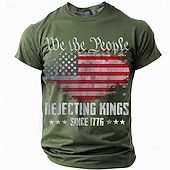 ieftine Tricou patriotic pentru veterani-Bărbați A 250-a aniversare a Statelor Unite Tricou Manșon scurt Tricou Tipărire 3D Stil Nautic Cămașă Zilnic Militar Stradă Zilnic Negru Roșu-aprins Albastru piscină Vară Primăvară Îmbrăcăminte S M L