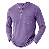 voordelige Casual Henley-T-shirt-Voor heren Henley-shirt T-shirts T-shirt Shirt met lange mouwen Lange mouw Retro Effen kleur Modieus Ontwerper Casual Mode Wijnoogst Puur Henley Vakantie Straat Casual Herfst Winter donkerbruin Zwart