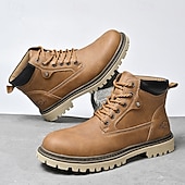 Недорогие Рабочие ботинки-Классические мужские рабочие ботинки для улицы – прочные ботинки на шнуровке с нескользящей подошвой и амортизирующей стелькой для строительства, сельского хозяйства и повседневной носки