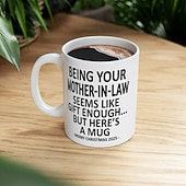 cheap Mugs &amp; Cups-Christmas 2025 Gift Mug Being Your Mother-In-Law 11oz Funny Mug Holiday Coffee Cup for Mom-in-Law Hilarious Xmas Present Family Office Birthday Seasonal Drinkware
