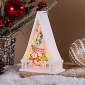 abordables lumières de Noël intérieures-1 pièce 15,5 * 10,8 cm Noël LED électronique bougie lumière rétro vent lumière intérieure et extérieure fête bureau ornement lumière lanterne suspendue décoration de Noël accessoire ag10 * 3 piles