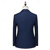 abordables Blazers Classiques pour Hommes-Homme Blazer Affaires Cocktail Fête de mariage Mode Occasionnel Printemps Automne Polyester Uni Avec Poches Boutons Confortable Double Boutonnage veste Noir Blanche Jaune Rose Claire