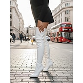 cheap Fashion Boots-Women's Black Boots Over-the-Knee Boots with Stiletto Heel - Pointed Toe High Heel Boots for Evening Party