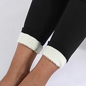 economico Leggings foderati in pile-Per donna Leggings Fodera in pile accogliente Casual Lunghezza intera Misura del girovita medio Semplice Elastico in vita Calore Termico Elasticizzato Vacanza Streetwear Casual Rosso violaceo Grigio