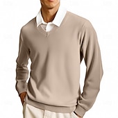 economico maglione pullover da uomo-Per uomo Maglione Maglione casual Maglione a maglia A Coste Maglia Top Regolari Lavorato a maglia Semplice Scollo a V Moda Casual Vacanza Abbigliamento quotidiano Abbigliamento Autunno Inverno