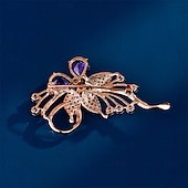 cheap Pins and Brooches-Brooches Classic Retro Floral Fashion Simple Brooch Jewelry Purple For Wedding Party Gift Engagement Prom Festival