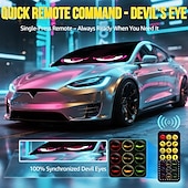 お買い得  ＬＥＤストリップライト-車/トラック/SUV用高輝度デビルアイLEDライトストリップ - 23.6x4.73 カスタマイズ可能なフロントガラス装飾、アプリ制御、IP68防水、USB電源