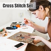 cheap Sewing &amp; Knitting &amp; Crochet-US 250th Anniversary Cross Stitch Kit Personalized Patriotic Cross Stitch Kits Commemorative Embroidery for Beginners Stamped and Counted Style Gifts for Veterans Military Fans