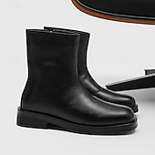 preiswerte Kleiderstiefel-Herrenstiefeletten aus braunem Kunstleder – klassische Reißverschlussstiefel für den Winter, das Business und formelle Anlässe