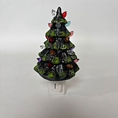 Недорогие рождественские огни в помещении-Рождественская смоляная елка, вставляющаяся в ночник, настенный светильник, светильник для кровати, светильник для кабинета, спальни, столовой, рождественский декоративный светильник с вилкой ЕС/США