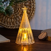 preiswerte Weihnachtsbeleuchtung für den Innenbereich-1 pc 11,5*6cm weihnachten mini leuchtende simulation kristall weihnachtsbaum desktop ornament licht dekorative licht nachtlicht lr44 * 3 batterie