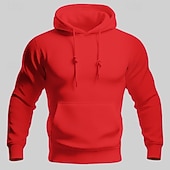 levne pánské základní mikiny s kapucí-Pánské Kapuce Černá Bílá Žlutá Světlá růžová Fialová Kapuce Bez vzoru Kapsy Sporty a outdoor Denní Dovolená Polyester Šik ven Základní Na běžné nošení Jaro Podzim Oblečení Mikiny s kapucí Mikiny