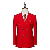 abordables Blazers Classiques pour Hommes-Homme Blazer Affaires Cocktail Fête de mariage Mode Occasionnel Printemps Automne Polyester Uni Avec Poches Boutons Confortable Double Boutonnage veste Noir Blanche Jaune Rose Claire