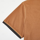  Bărbați Cămașă Henley Waffle Tricouri Manșon scurt Culoare solidă Simplu Modă Designer Comfortabil Bloc de Culoare Nasturi Henley În aer liber Casual Zilnic Vară Toate Sezoanele Negru Bleumarin Maro