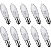 baratos Lâmpadas LED em Forma de Vela-Lâmpadas LED E10 branco quente 10-55 V, adequadas para 17 V, 34 V, 55 V, 0,2 W para arco de vela, arco de vela, luzes de fadas, topo de vela cônico, 2700 K, 10 peças