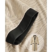billiga Pyjamas-Herr Pyjamas Sovkläder Badrock Slät Mode Stylish Klassisk Hem Dagligen Säng Polyester Komfort Mjuk V-hals Långärmad Ficka Inkl. bälte Vår Höst Svart Vit