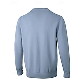 baratos suéter pulôver masculino-Homens Suéter de Natal camisolas de natal Pulôver suéter Suéter de malha Estriado Tricotar Tops regulares Tricotado Xadrez Gola Redonda Moda Básico Férias Roupa Diária Roupa Outono Inverno Azul Claro