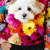 cheap Girl's 3D Animals-Girls' 3D Floral Dog Hoodie Long Sleeve Fall Winter Fashion Adorable Basic Kids 4-12 Years Hooded Outdoor Casual Daily Regular Fit