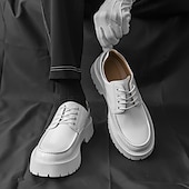 economico Scarpe Oxford-scarpe oxford nere lucide da uomo – scarpe eleganti stringate in vernice con suola spessa per feste serali, moda gotica, concerti e occasioni speciali