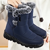 abordables Botas de mujer-Mujer Botas Botas de nieve Diario Tacón Plano Dedo redondo Casual Satén Mocasín Vino Negro Azul
