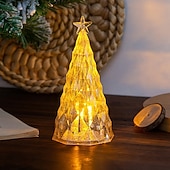 preiswerte Weihnachtsbeleuchtung für den Innenbereich-1 pc 11,5*6cm weihnachten mini leuchtende simulation kristall weihnachtsbaum desktop ornament licht dekorative licht nachtlicht lr44 * 3 batterie