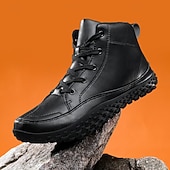 Miesten Bootsit 오피스 / 비즈니스 Pluskoko Kävely Vapaa-aika Päivittäin PU-nahka Mukava Nauhat Musta Valkoinen Keltainen halpa Nilkkurit-Miesten Bootsit 오피스 / 비즈니스 Pluskoko Kävely Vapaa-aika Päivittäin PU-nahka Mukava Nauhat Musta Valkoinen Keltainen