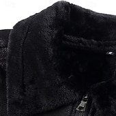 economico Giacca in ecopelle-Per uomo Giacca in Ecopelle Giacca in Pile Giacca da Biker Giacca da Moto Vacanza Quotidiano Antivento Caldo Tasca Inverno Semplice Moda Classico Bavero Regolare Nero Caffè Giacca