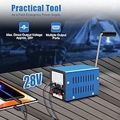 olcso Kempingfelszerelés-Thermall kézi hajtókaros generátor - nagy teherbírású hordozható külső akkumulátor USB töltővel, kézi hajtókarral, akkumulátor nélkül, kompakt &amp;könnyű (0,5 kg alatt) kempingezéshez, vészhelyzetekhez,