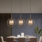 abordables Éclairages pour îlot-25 cm design unique pendentif lumière led globe cercle métal électrolytique île lumières style nordique magasins/cafés salle à manger chambre salon lumières cadeau pour les amis de la famille