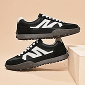 abordables Baskets-Baskets à lacets en similicuir pour homme, chaussures de sport rétro pour l&#039;extérieur – confortables pour la marche, l&#039;entraînement et le style décontracté