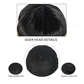 economico Parrucche delle celebrità-parrucca nera di Cleopatra, capelli neri bob con frangia per donne, parrucche da cosplay di Cleopatra, capelli corti e lisci bob, capelli e accessori per cosplay per costumi di Halloween.