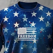  Ανδρικά Αστέρια Αμερικάνικη σημαία Πουκάμισο Raglan T Κοντομάνικο μπλουζάκι Μπλουζάκι Μπλουζάκι Μπλουζάκι μπλουζάκι Κοντομάνικο Κοντομάνικη μπλούζα 3D εκτύπωση Στρογγυλή Ψηλή Λαιμόκοψη Πουκάμισο
