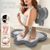 economico Gadget bagno-Tappetino per la pulizia dei piedi da doccia, in silicone, detergente esfoliante per la schiena, tappetino per la pulizia dei piedi con ventose per la parete antiscivolo - dita dei piedi che prudono,