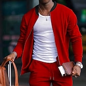 economico giacca sportiva-Per uomo Giacca Leggera Giacca Casual Vacanza Quotidiano Traspirante Tasca Primavera Autunno Blocco di colori Moda Classico Collo alla coreana Regolare Nero Giallo Rosso Blu marino Blu reale Giacca